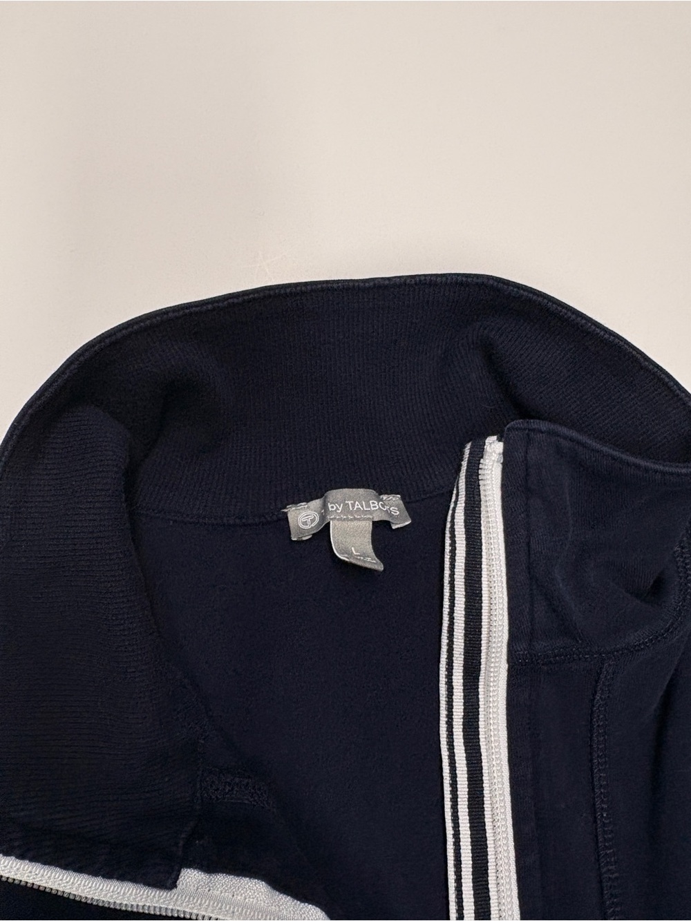 T By Talbots Full-Zip Jacket | L | Navy Blue - Picture 3 of 6